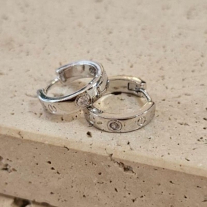 Brinco Argola Com Zirconias Pontilhadas Gde