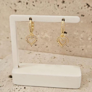 Brinco Argola Coração Vazado Cravejado II