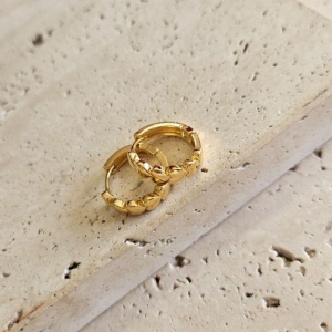 Brinco Argola Corações Cheio Gde