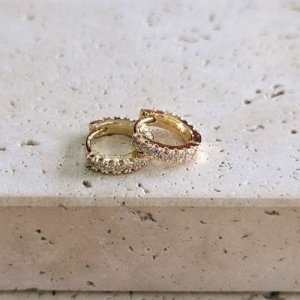 Brinco Argola Cravejada Cristal Media