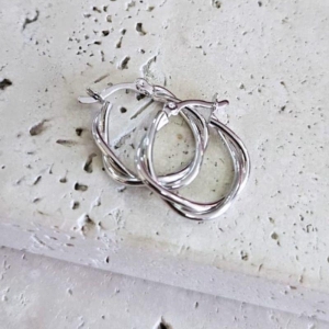 Brinco Argola Fio Duplo Trançado Media