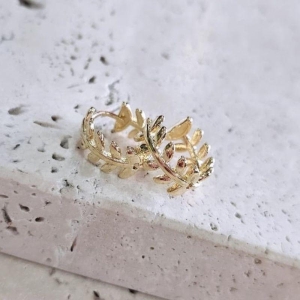 Brinco Argola Folhas Lisa Media