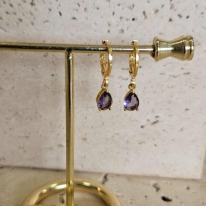 Brinco Argola Gota Roxo