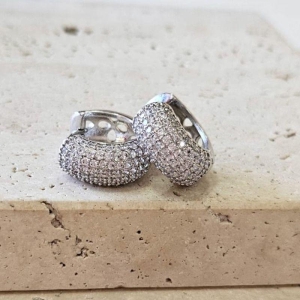 Brinco Argola Grossa Cravejada Media