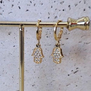 Brinco Argola Mão de Fatima Zirconia