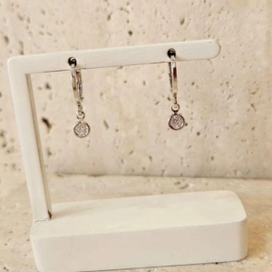 Brinco Argola Zirconia Pendurada R