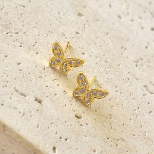 Brinco Borboleta Cravejada