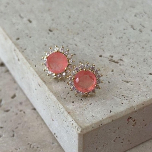 Brinco Redondo Ziconia Colorida Gde