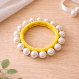 Elastico com Pérola Amarelo
