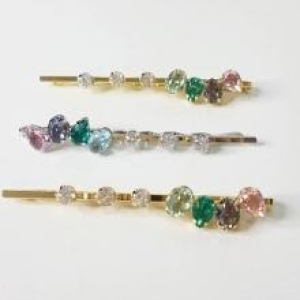 Grampo Pedras Coloridas e Cristal R