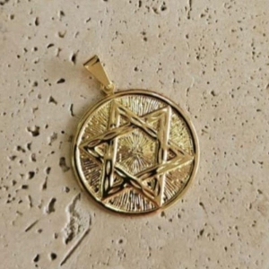 Pingente Medalha Estrela de Davi (2,6cm)