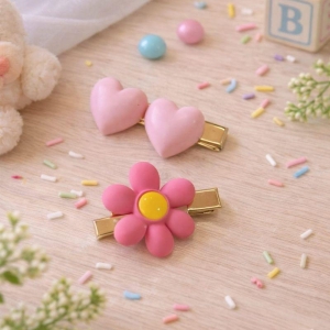 Presilha Bico de Pato Flor/Coração Par