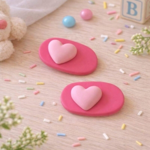 Presilha Bico de Pato Coração Par