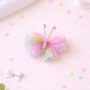 Presilha Borboleta Colorida Cintilante