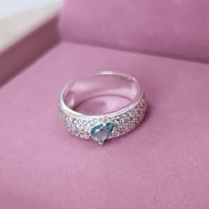 Anel Cravejado Grosso com Gota Turmalina N18