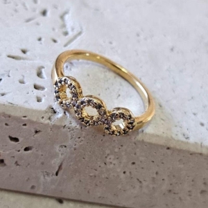 Anel Três Circulos Cravejados