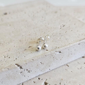 Brinco Bola Lisa 3mm Prata