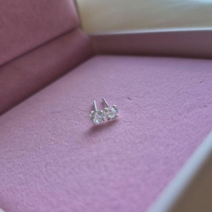 Brinco Ponto de Luz 4mm Cristal Prata