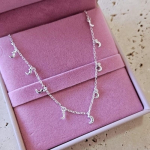 Choker Cartier 9 Luas Penduradas 40cm Prata