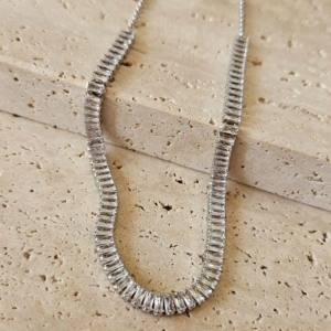 Choker Riviera Baguete Cristal