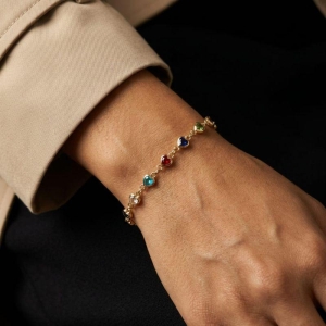 Pulseira Corações Coloridos 18cm