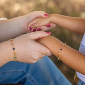 Pulseira Corações Tal Mãe, Tal filha 18cm/14cm