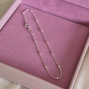 Pulseira Veneziana Bolinhas 18cm Prata