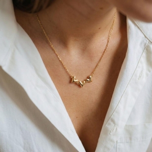 Choker 3 Corações Lisos com extensor