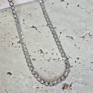 Corrente Masculina Grumet Aço Inox 60cm Fecho Gaveta