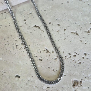 Corrente Masculina Grumet Dupla Aço Inox 60cm