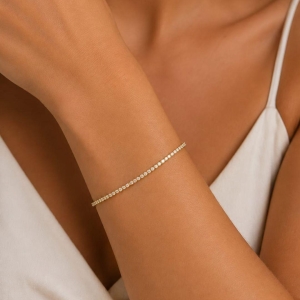 Pulseira Fio de Zirconias Fininha 1,2mm - 18cm