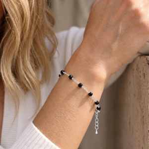 Pulseira Cristais Negros 18cm