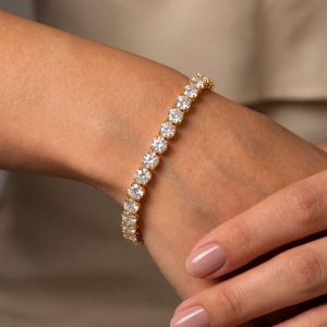 Pulseira Riviera Fio de Zirconia Cristal 18cm