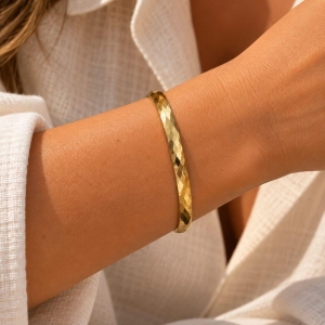 Bracelete Diamantado em Aço Inox