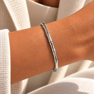 Bracelete Gomos em Aço Inox