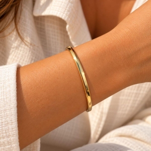 Bracelete Liso em Aço Inox