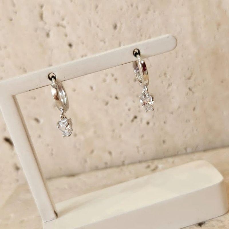 Brinco Argola Coração Zirconia Pequeno