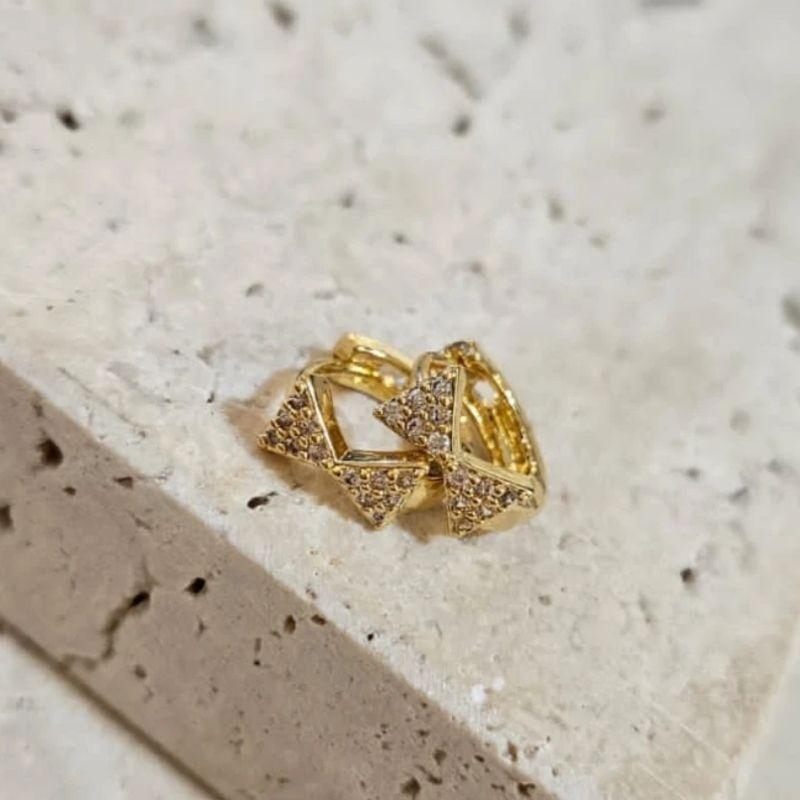 Brinco Argola Lacinho Cravejado