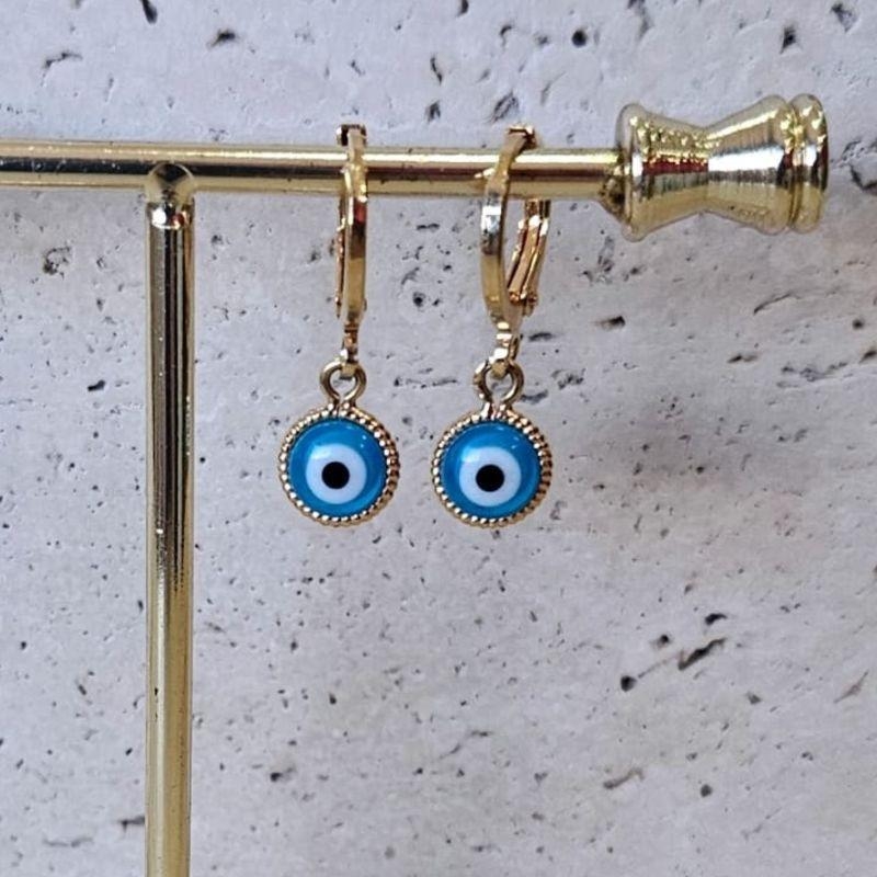 Brinco Argola Olho Grego Pendurado