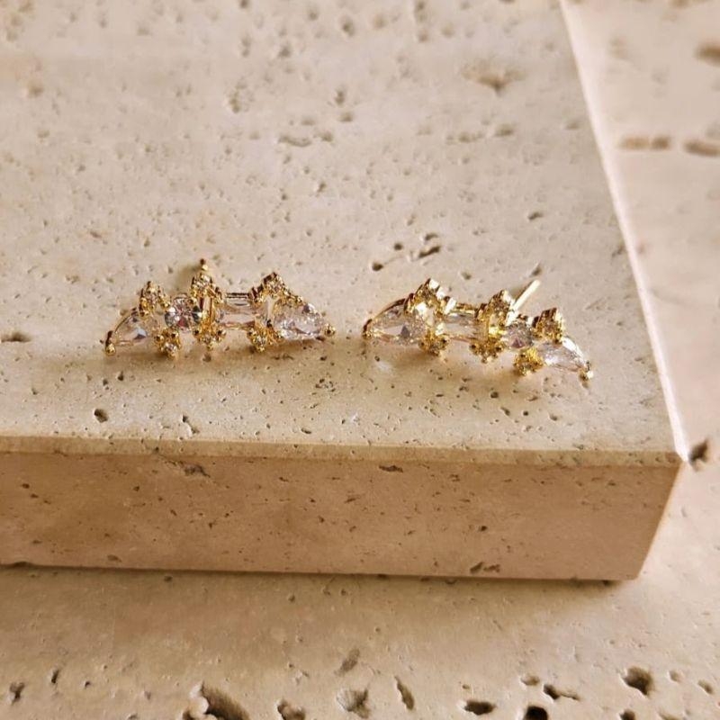 Brinco Ear Cuff Zirconias Cristal