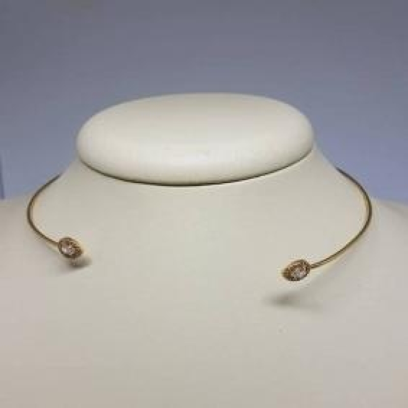 Choker Aro Aberto Zirconia Gota 