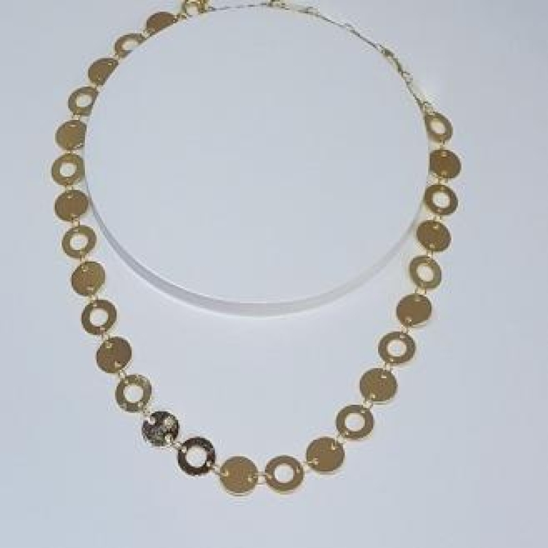 Choker Chapa Redonda e Vazada 