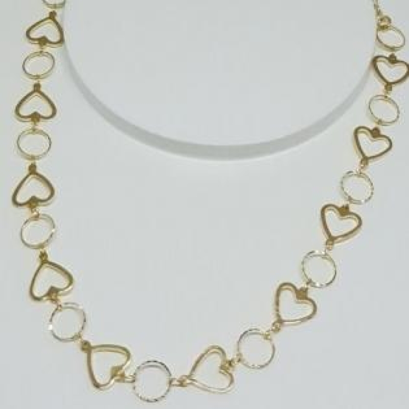 Choker Corações  Vazados e Circulos