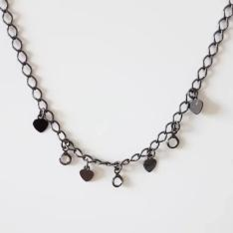 Choker Corrente Cristais e Corações G