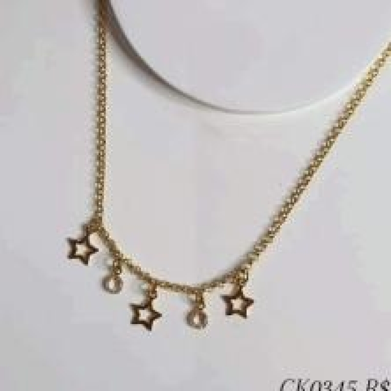 Choker Estrelas com Cristal