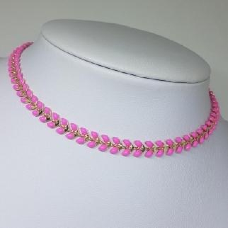 Choker Gotinhas de Resina Rosa