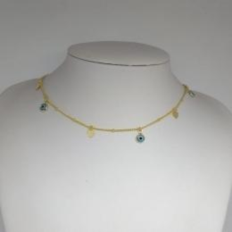 Choker Olho Grego e Corações