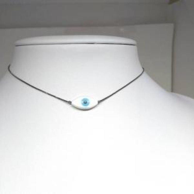 Choker Olho Grego Madre Pérola