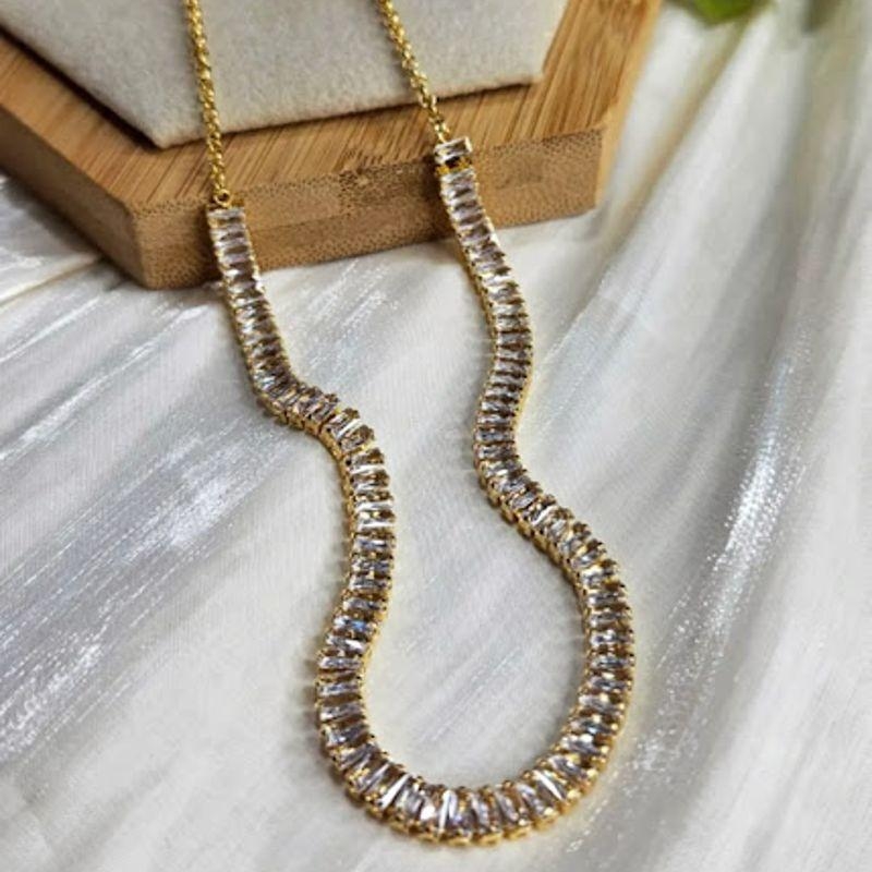 Choker Riviera Baguete Cristal