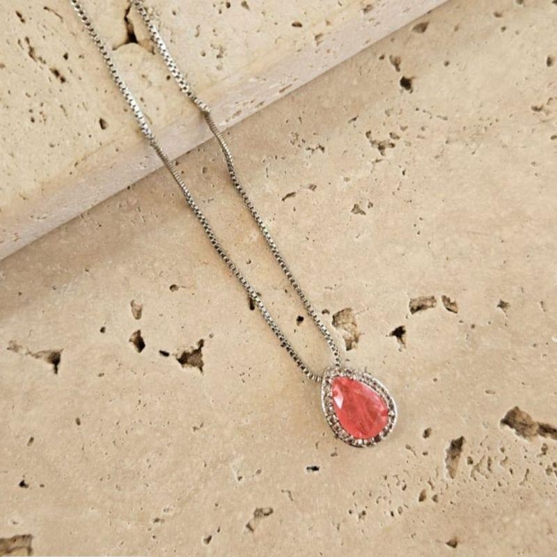 Gargantilha Gota Linving Coral Mini 45cm